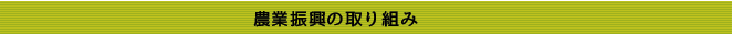 農業振興の取り組み